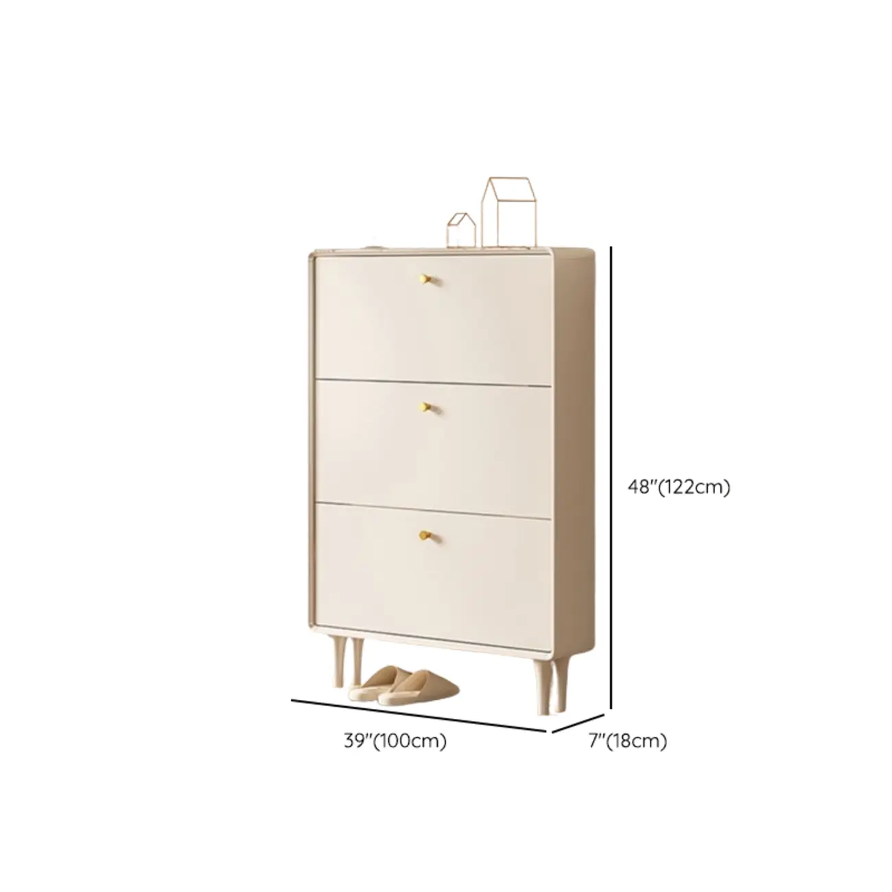 Beige Wood Entryway Shoe Cabinet with Hidden Storage  Image - 17 | homeyfad