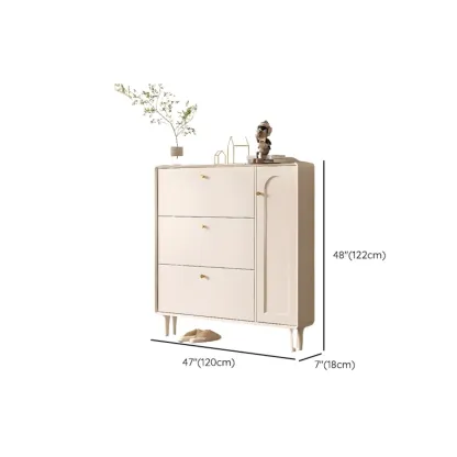 Beige Wood Entryway Shoe Cabinet with Hidden Storage  Image - 18