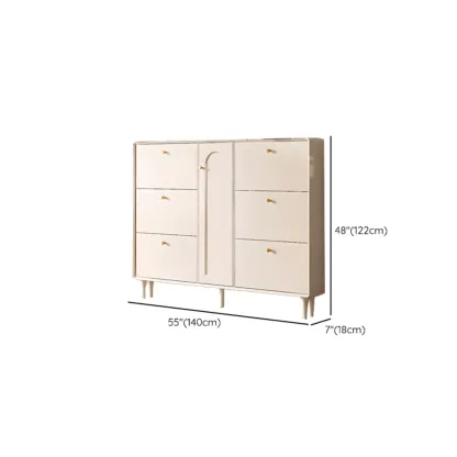 Beige Wood Entryway Shoe Cabinet with Hidden Storage  Image - 19