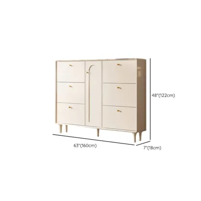 Beige Wood Entryway Shoe Cabinet with Hidden Storage  Image - 20