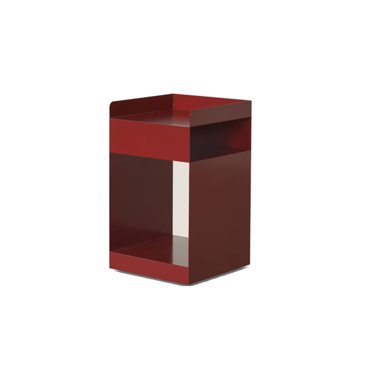 White Rectangular Steel Swivel Side Table with Storage Image - 10 | homeyfad