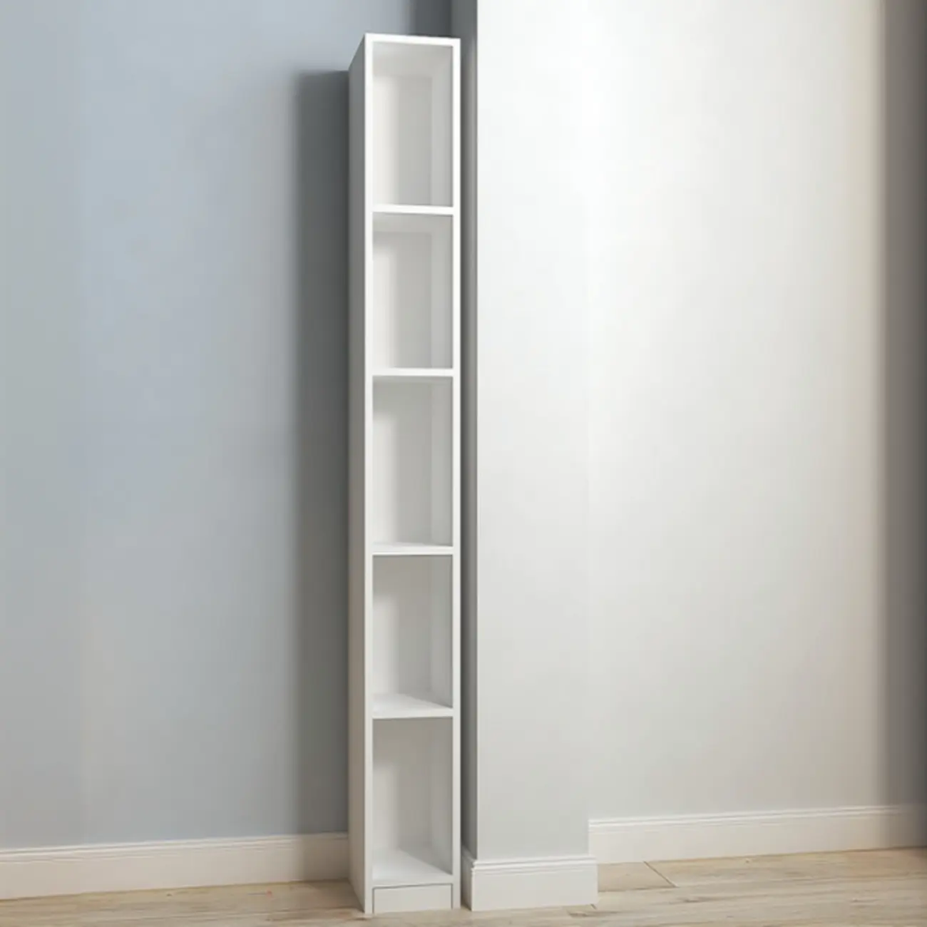Sleek Modern Rectangle Lumber Tall Shelf Display Cabinet Image - 1 | homeyfad