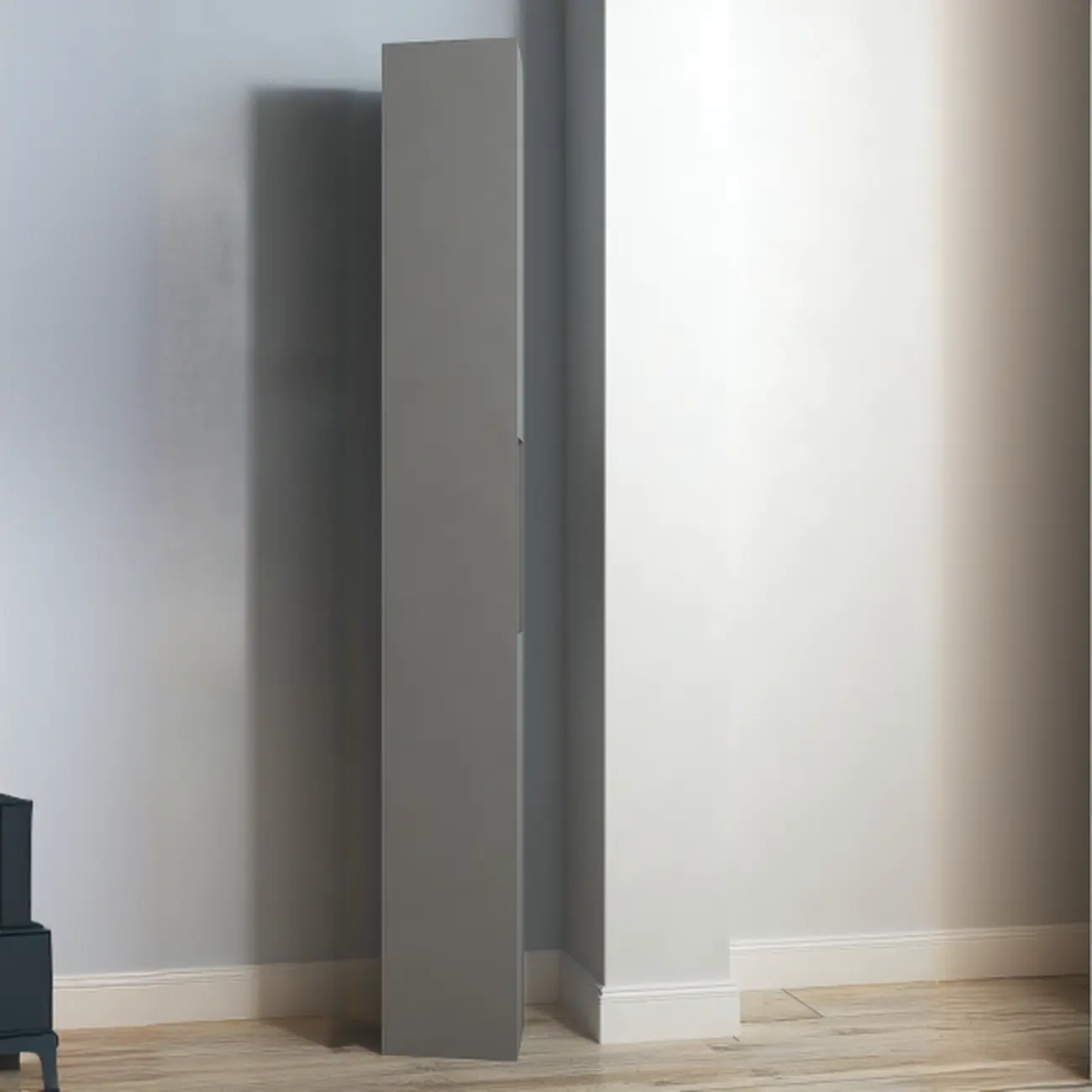 Sleek Modern Rectangle Lumber Tall Shelf Display Cabinet Image - 8 | homeyfad