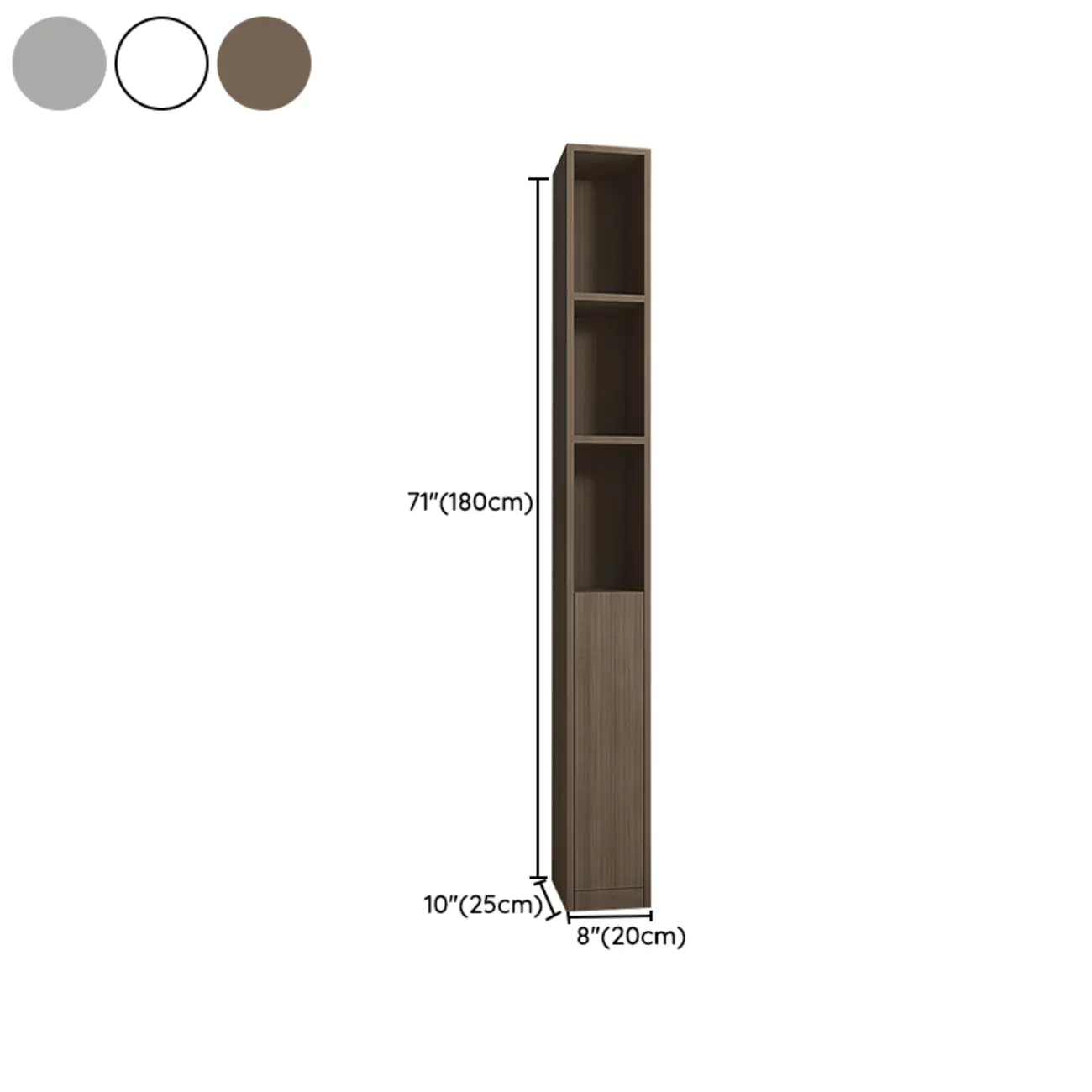 Sleek Modern Rectangle Lumber Tall Shelf Display Cabinet Image - 14 | homeyfad