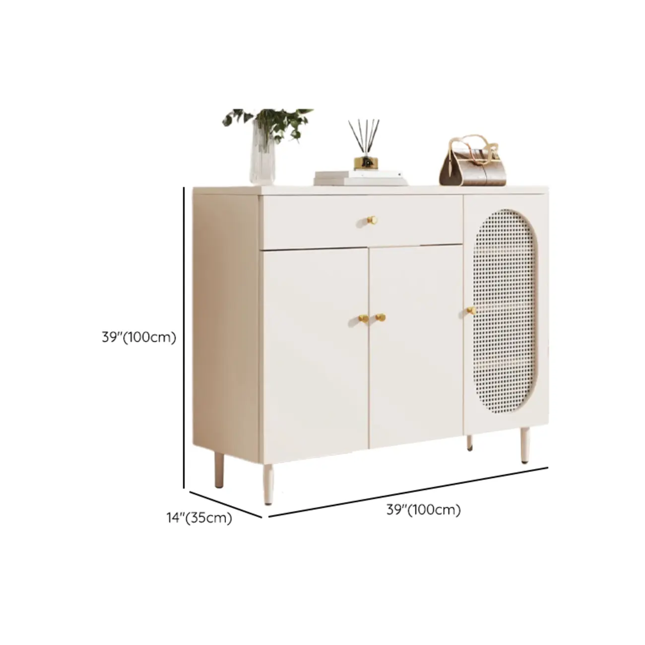 Modern White Wood Entryway Shoe Cabinet with Doors Image - 16 | homeyfad