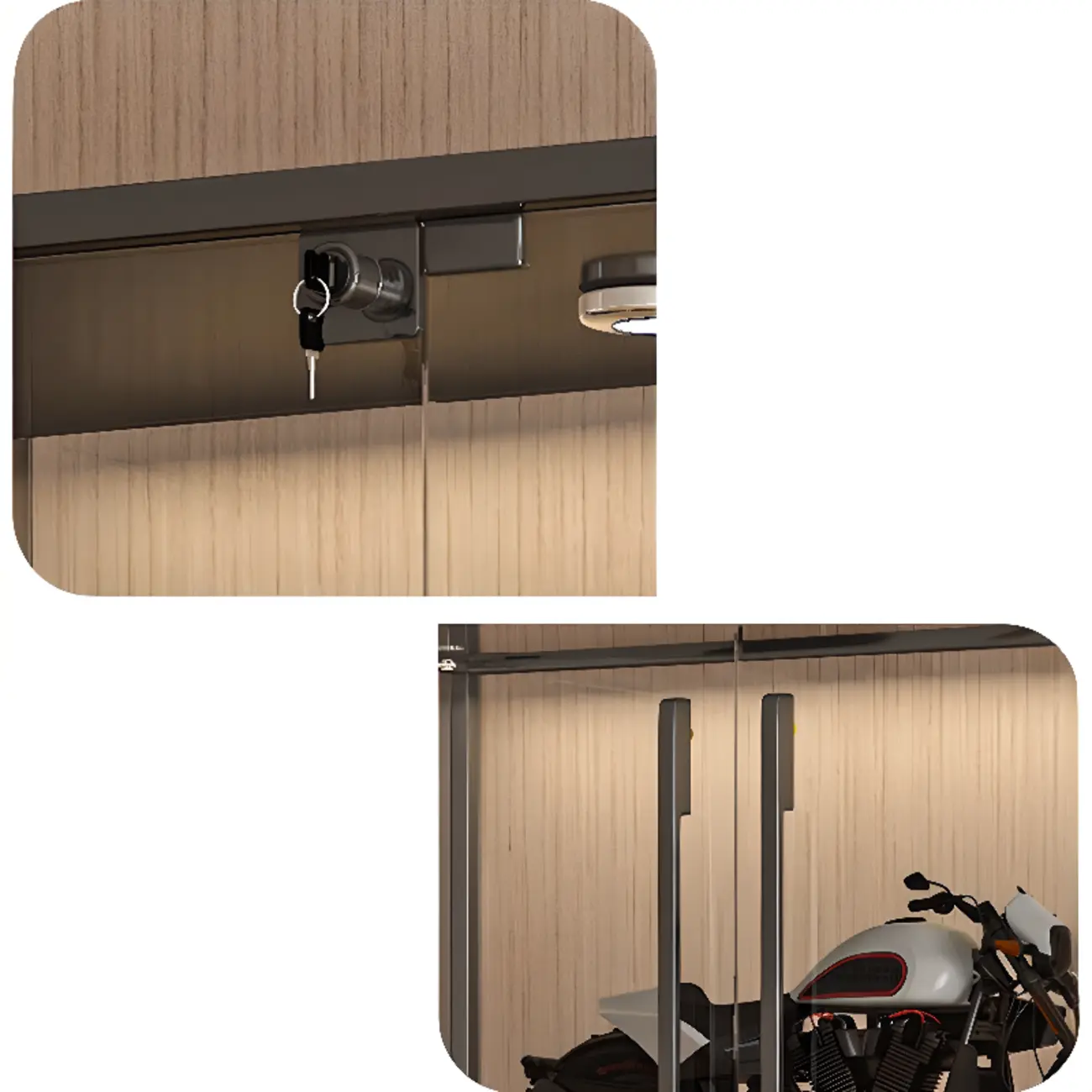 Lighting Metal Shelf Floor Wine Cabinet with Glass Doors Image - 9 | homeyfad