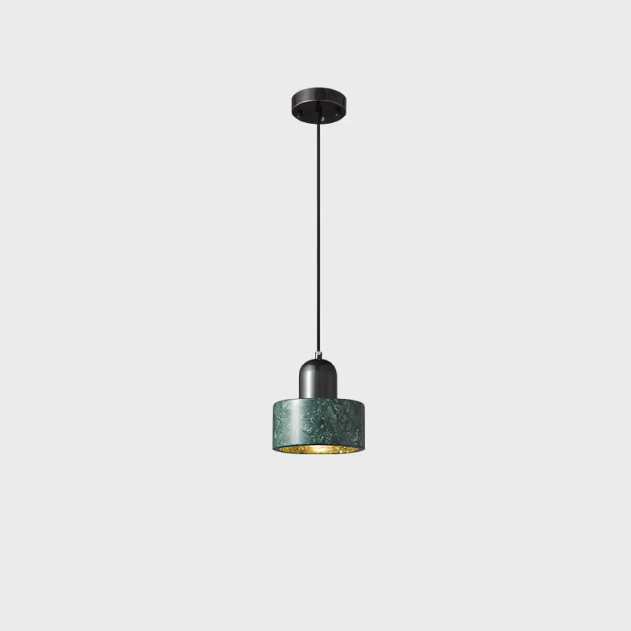 Modern Green Stone Cylinder Black Hanging Pendant Light | homeyfad