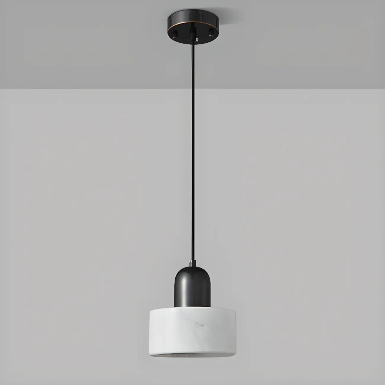 Modern Green Stone Cylinder Black Hanging Pendant Light | homeyfad