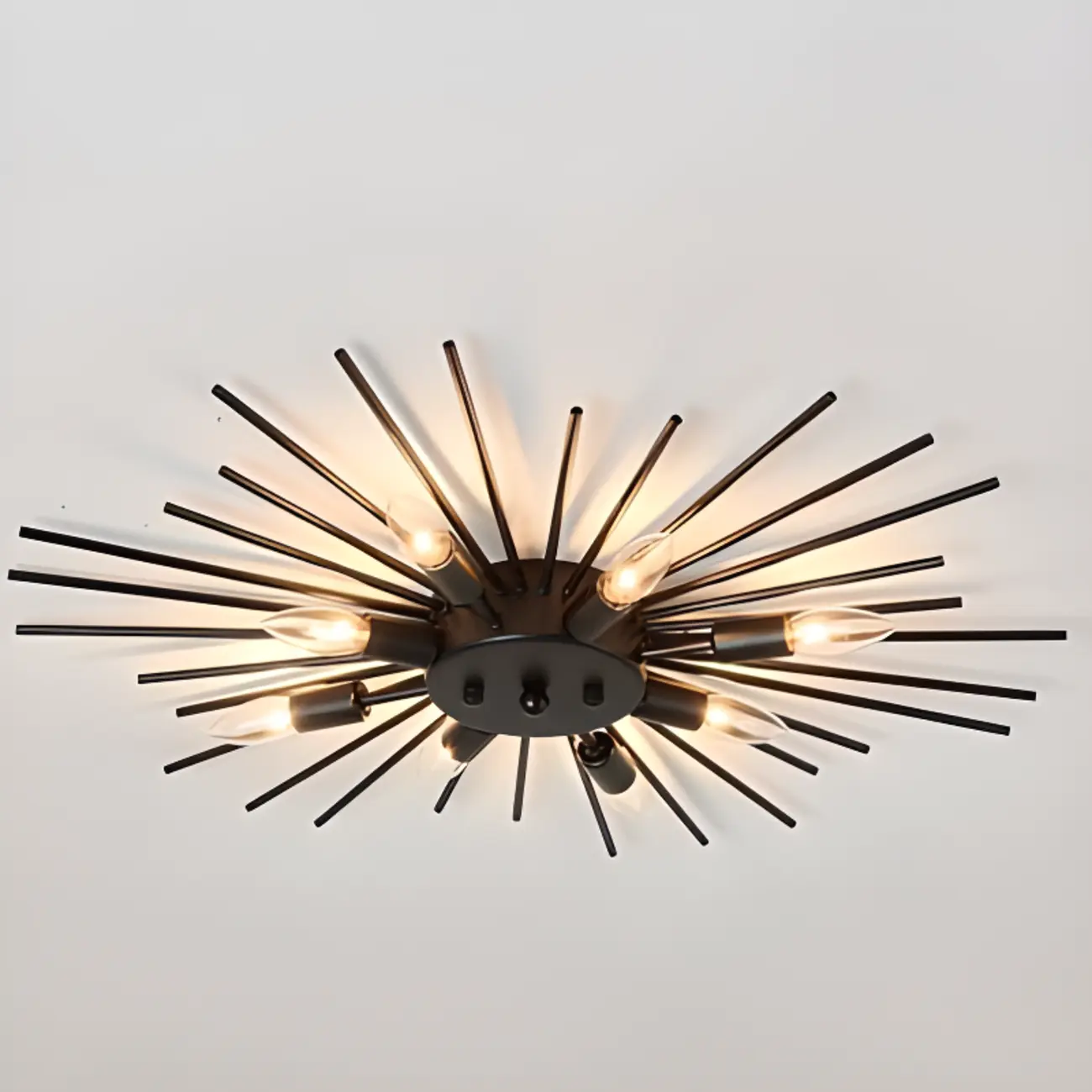 Grand Gold Metal Sputnik Semi Flush Mount Ceiling Light Image - 10 | homeyfad