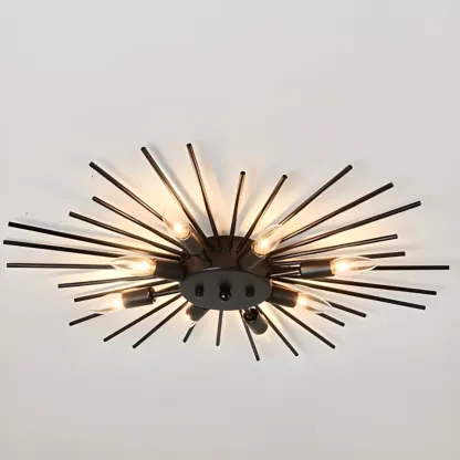 Grand Gold Metal Sputnik Semi Flush Mount Ceiling Light Image - 10