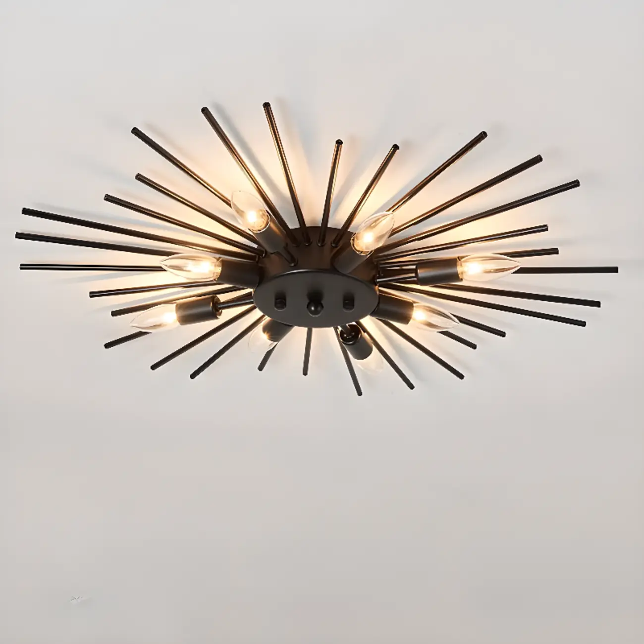 Grand Gold Metal Sputnik Semi Flush Mount Ceiling Light Image - 11 | homeyfad