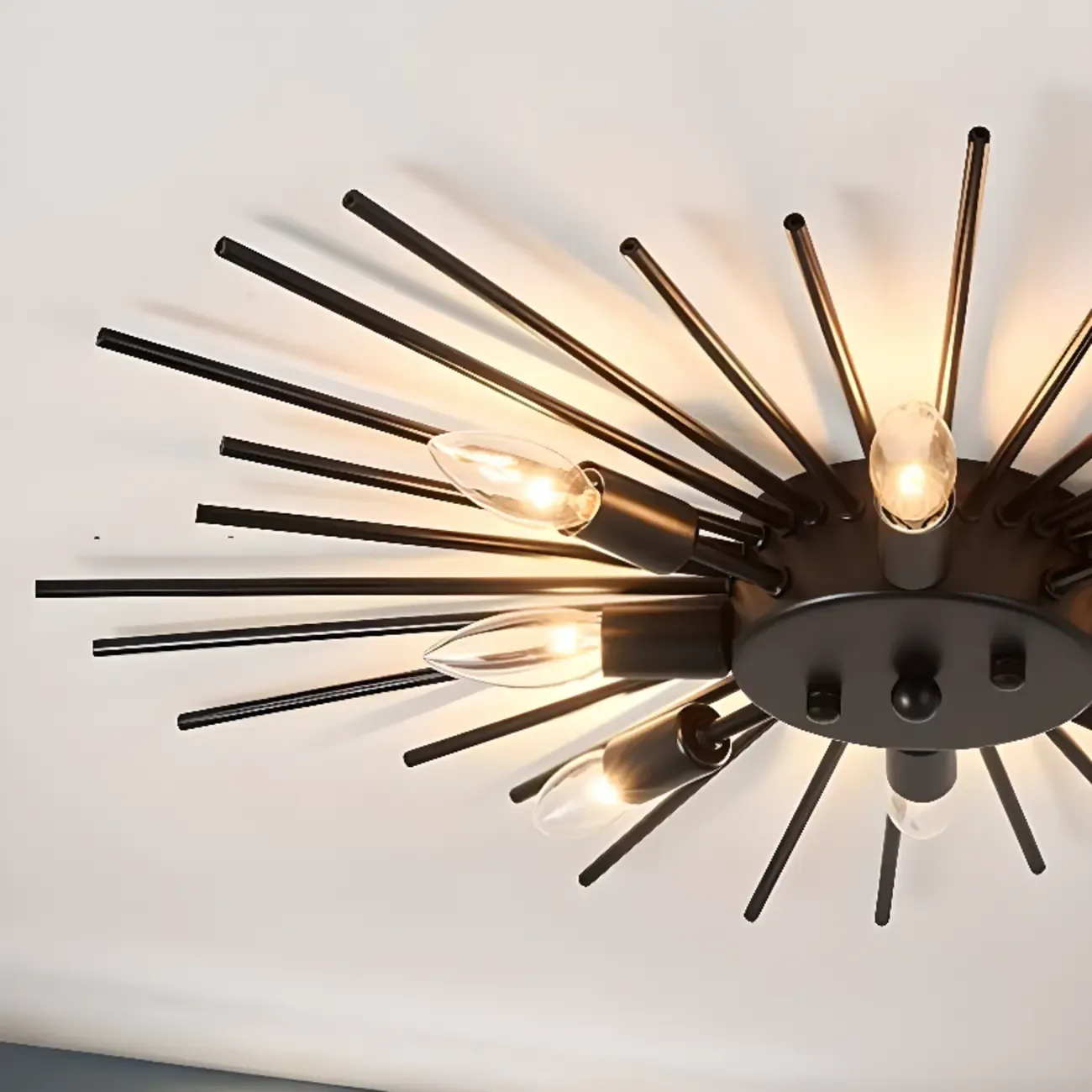 Grand Gold Metal Sputnik Semi Flush Mount Ceiling Light Image - 9