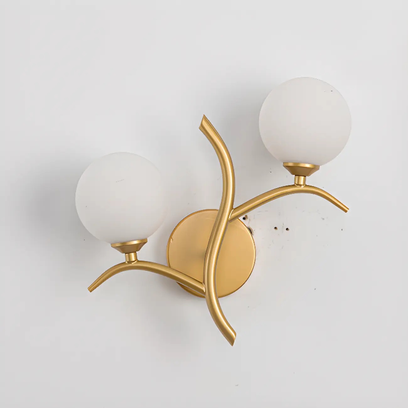 Modern 2-Light Wall Sconce with Glass Globes for Bedroom | homeyfad