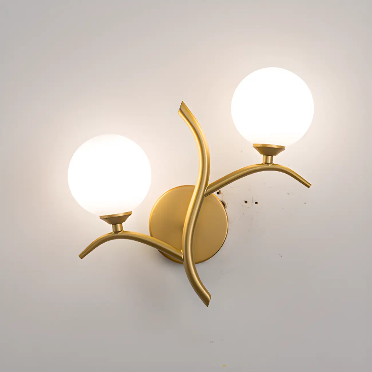 Modern 2-Light Wall Sconce with Glass Globes for Bedroom | homeyfad