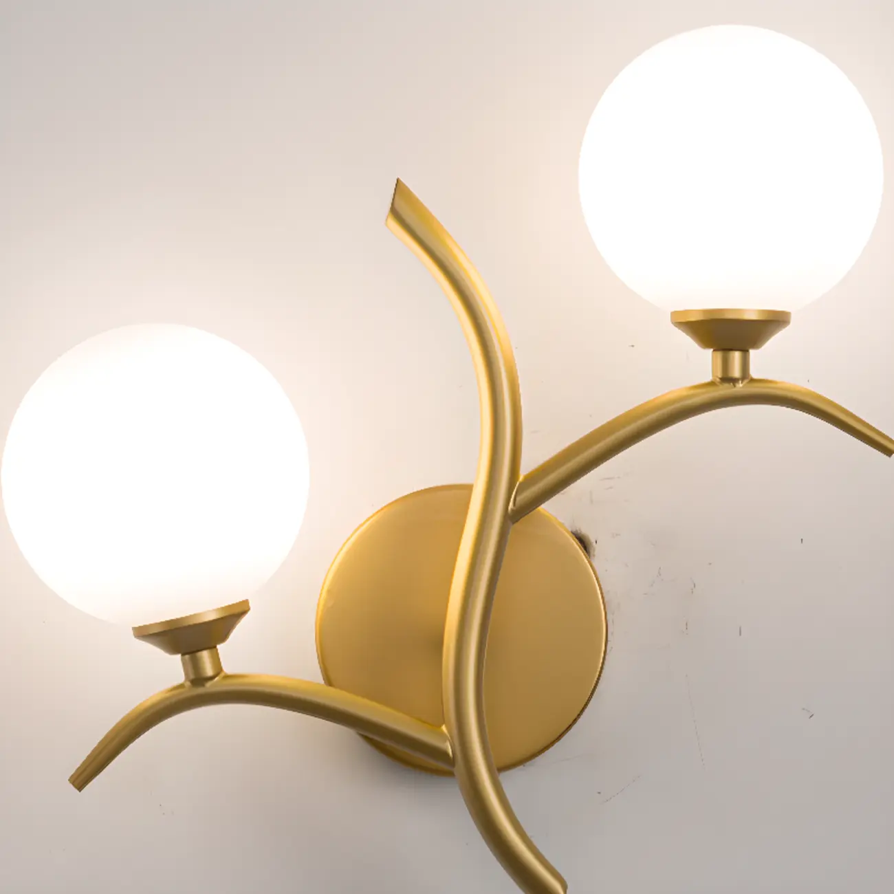 Modern 2-Light Wall Sconce with Glass Globes for Bedroom | homeyfad