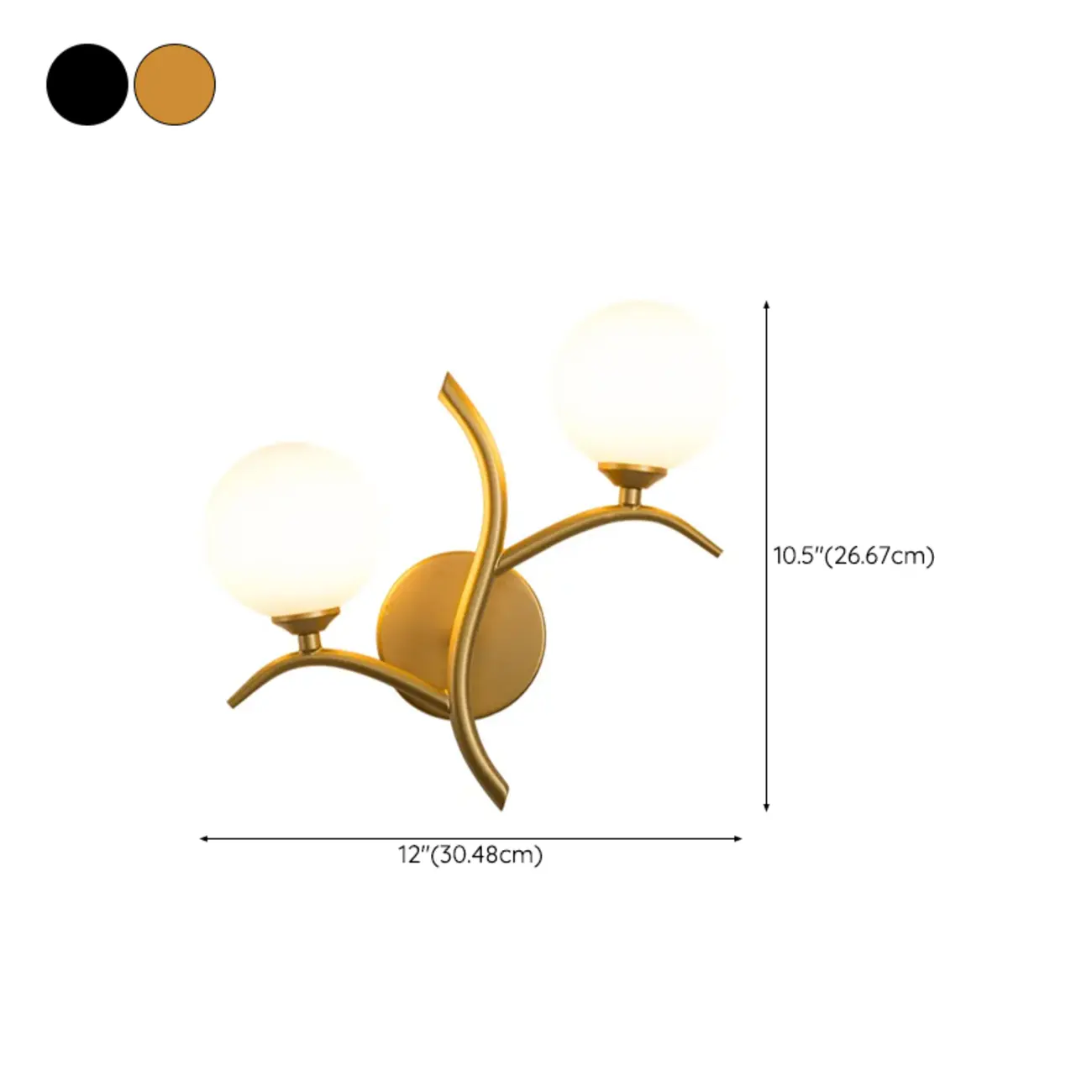 Modern 2-Light Wall Sconce with Glass Globes for Bedroom | homeyfad