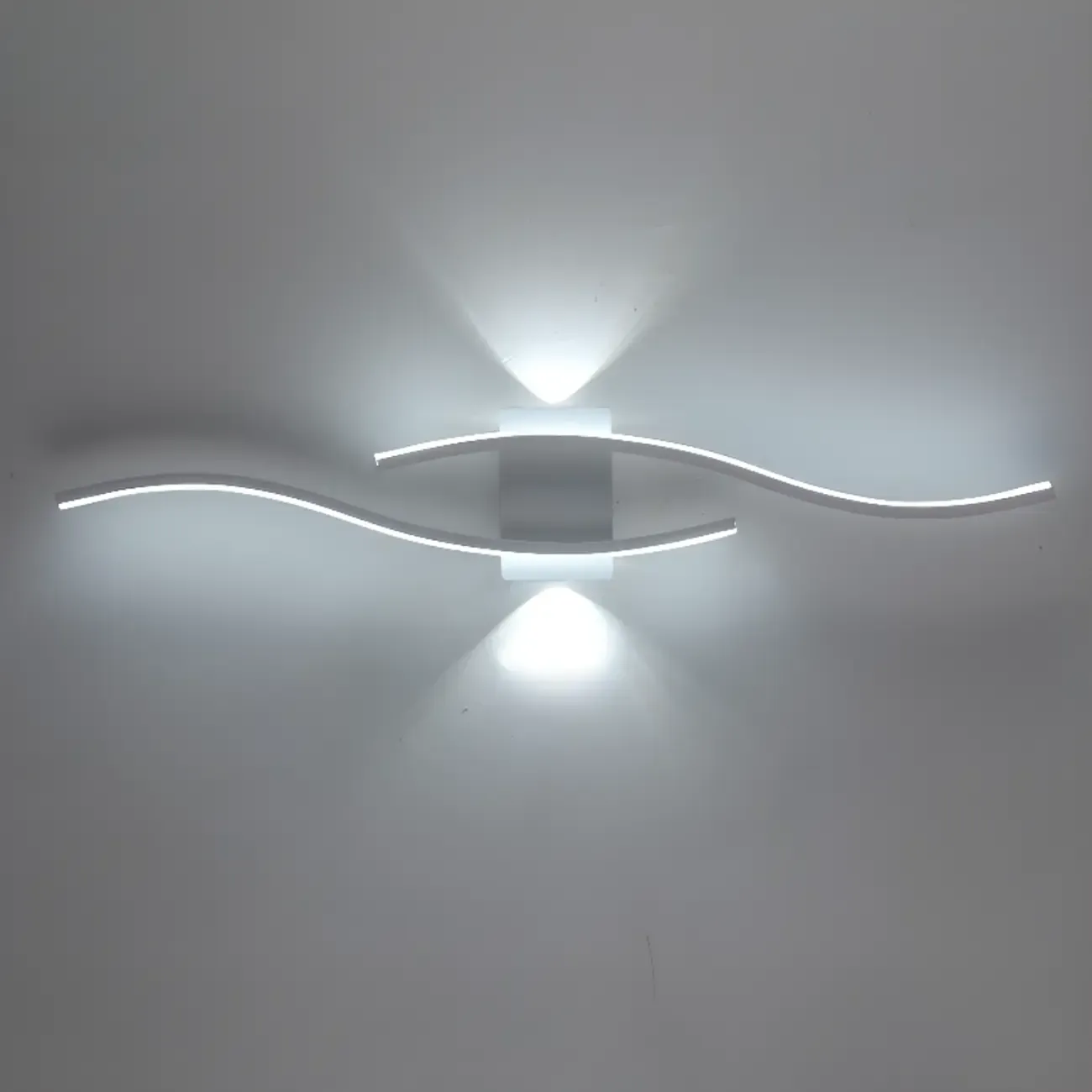 Modern Geometric LED Wall Sconce in Chalk Silica Gel Image - 8