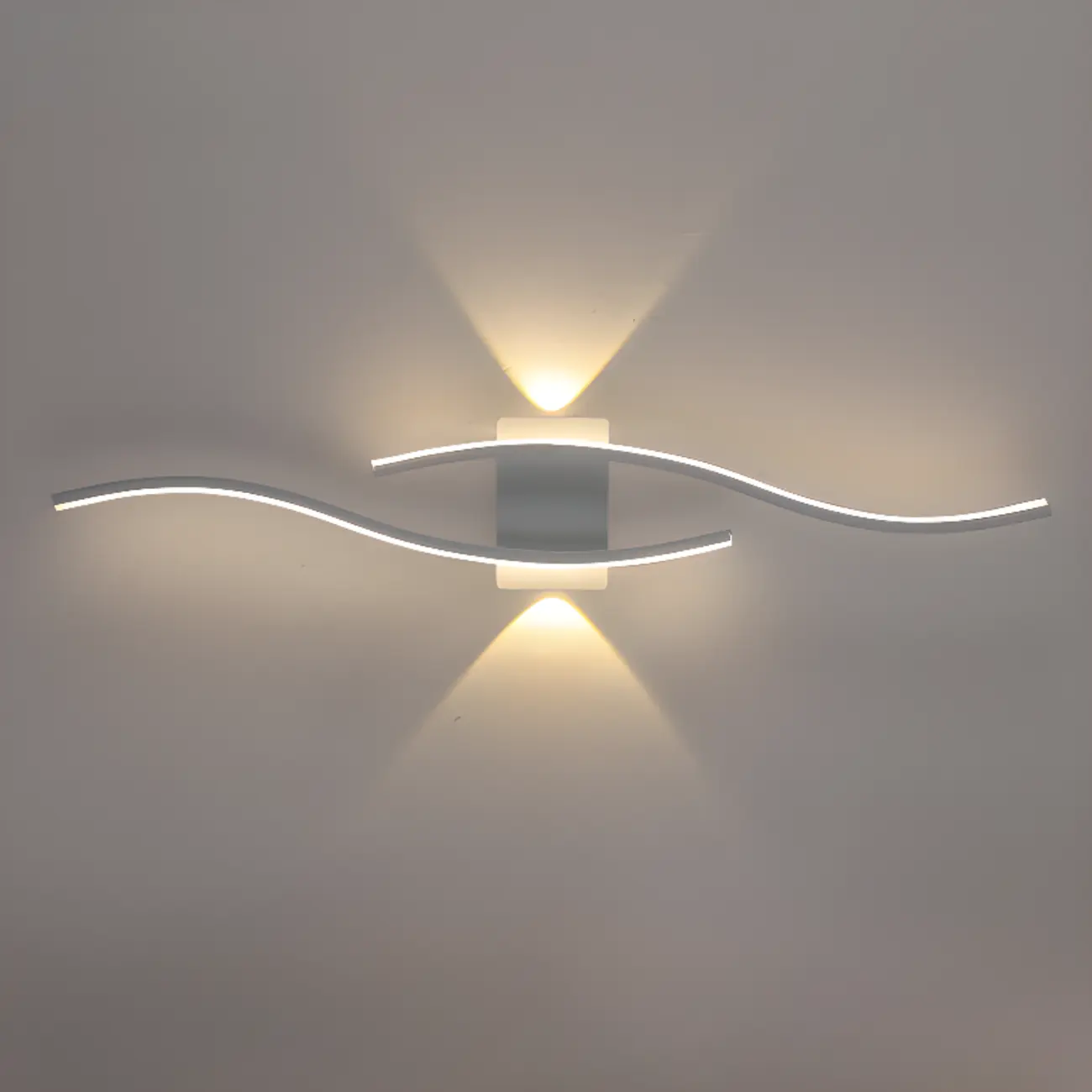 Modern Geometric LED Wall Sconce in Chalk Silica Gel Image - 9 | homeyfad
