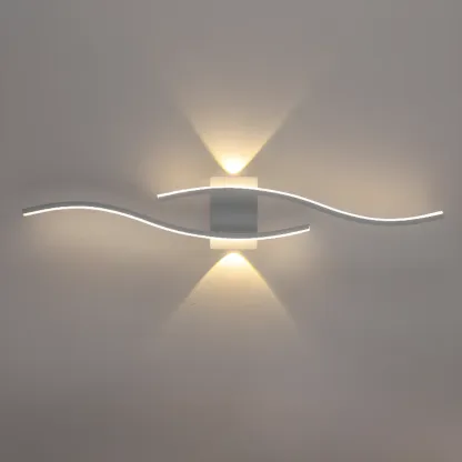 Modern Geometric LED Wall Sconce in Chalk Silica Gel Image - 9