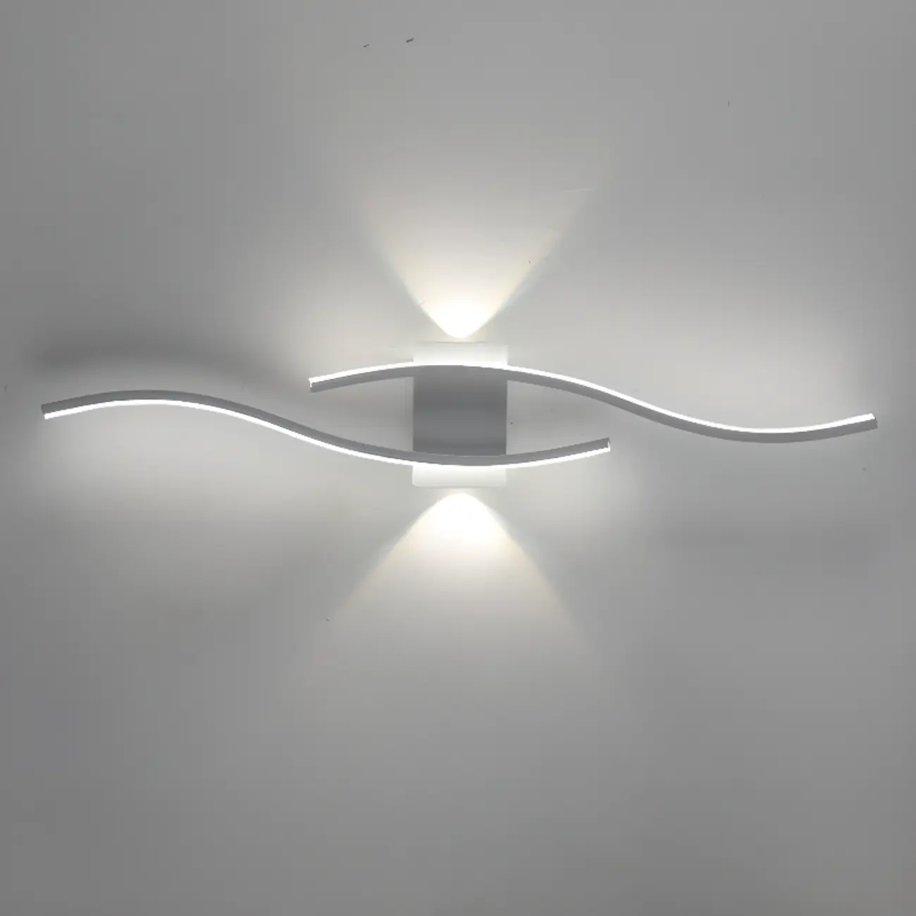 Modern Geometric LED Wall Sconce in Chalk Silica Gel Image - 11 | homeyfad