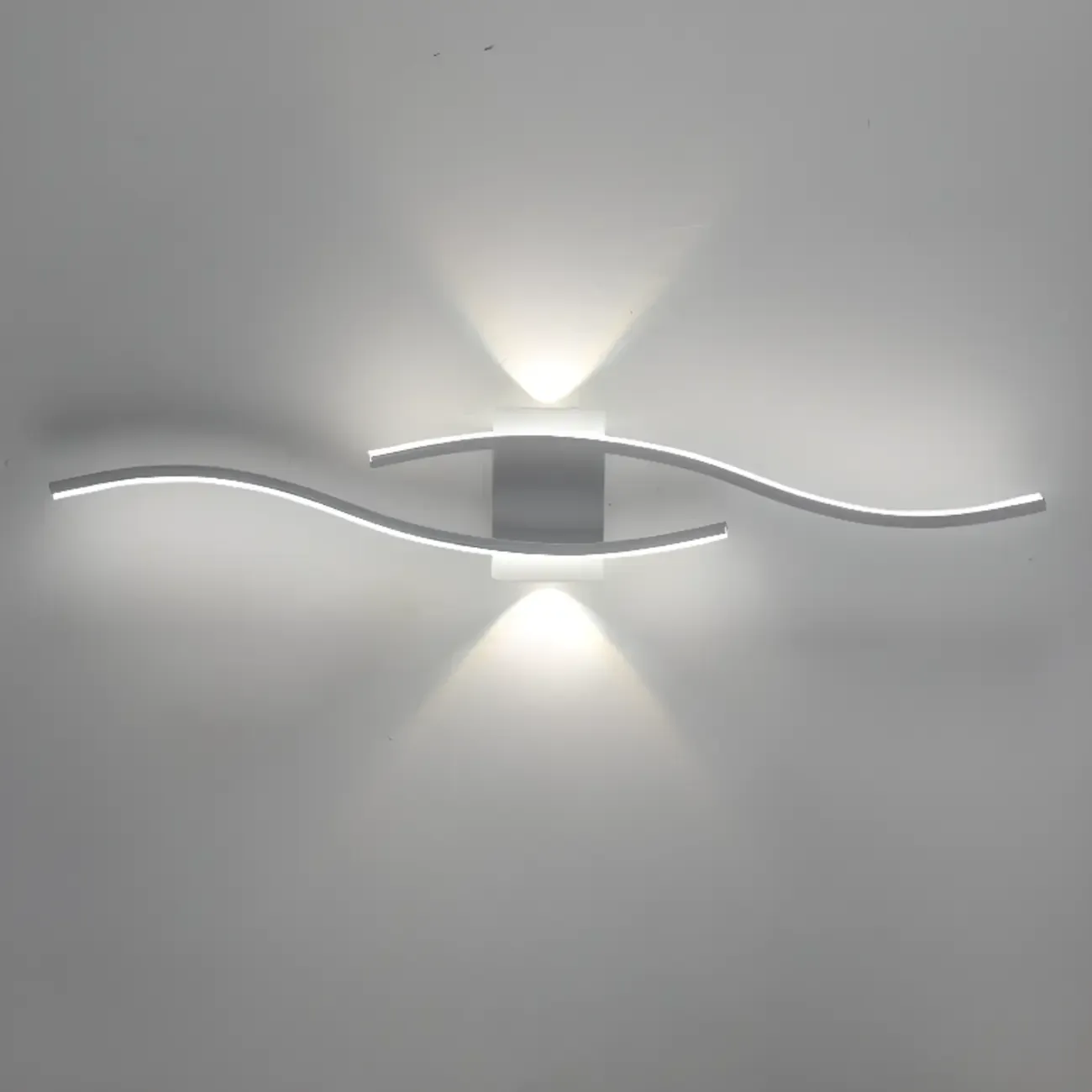 Modern Geometric LED Wall Sconce in Chalk Silica Gel Image - 11