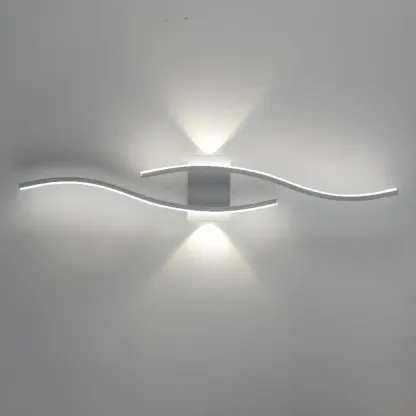 Modern Geometric LED Wall Sconce in Chalk Silica Gel Image - 11