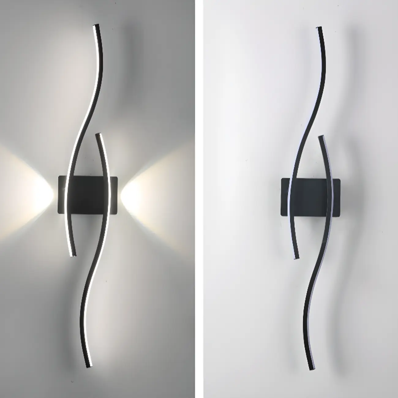 Modern Geometric LED Wall Sconce in Chalk Silica Gel Image - 12 | homeyfad
