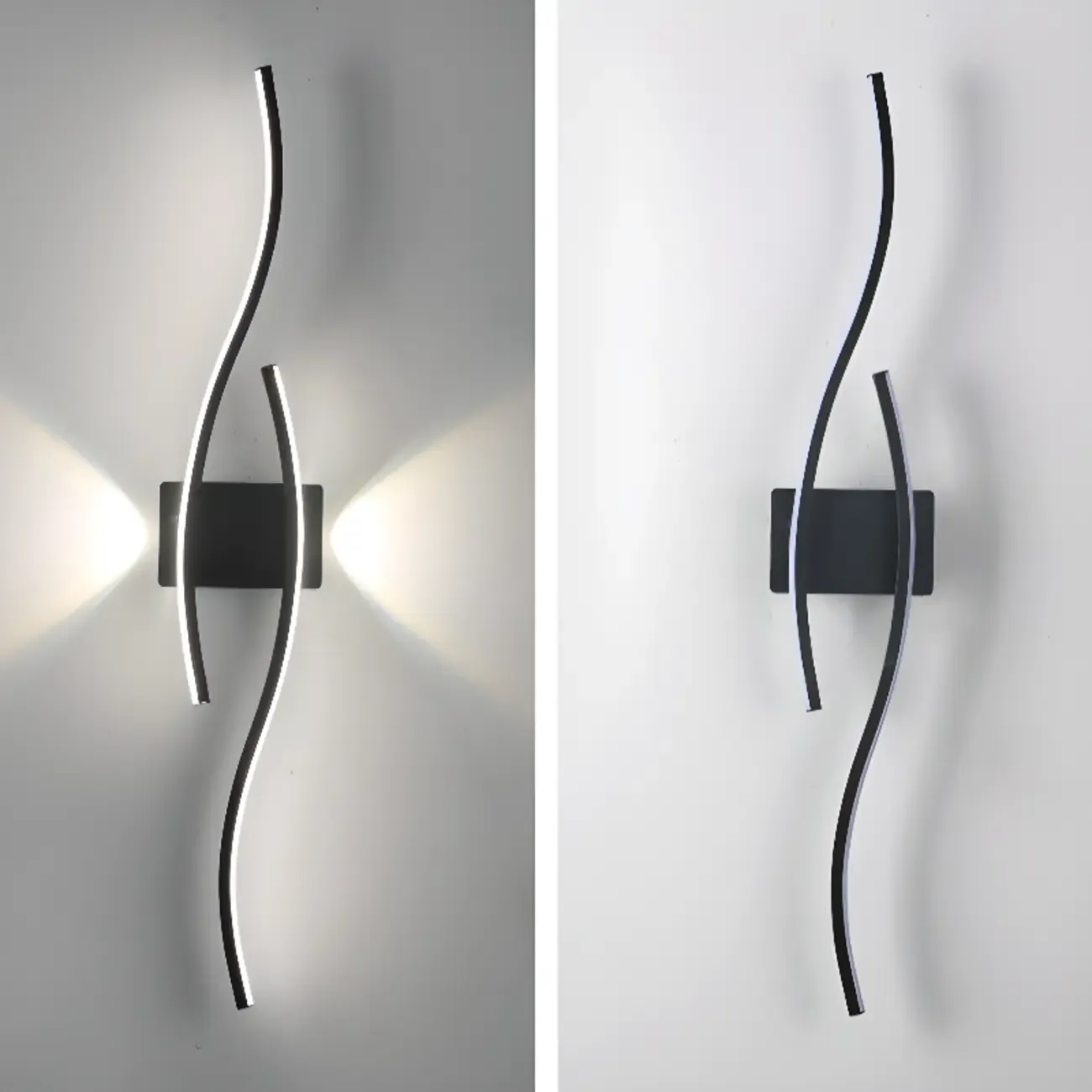 Modern Geometric LED Wall Sconce in Chalk Silica Gel Image - 12