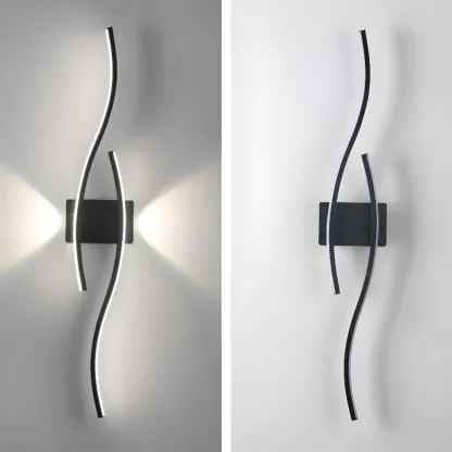 Modern Geometric LED Wall Sconce in Chalk Silica Gel Image - 12