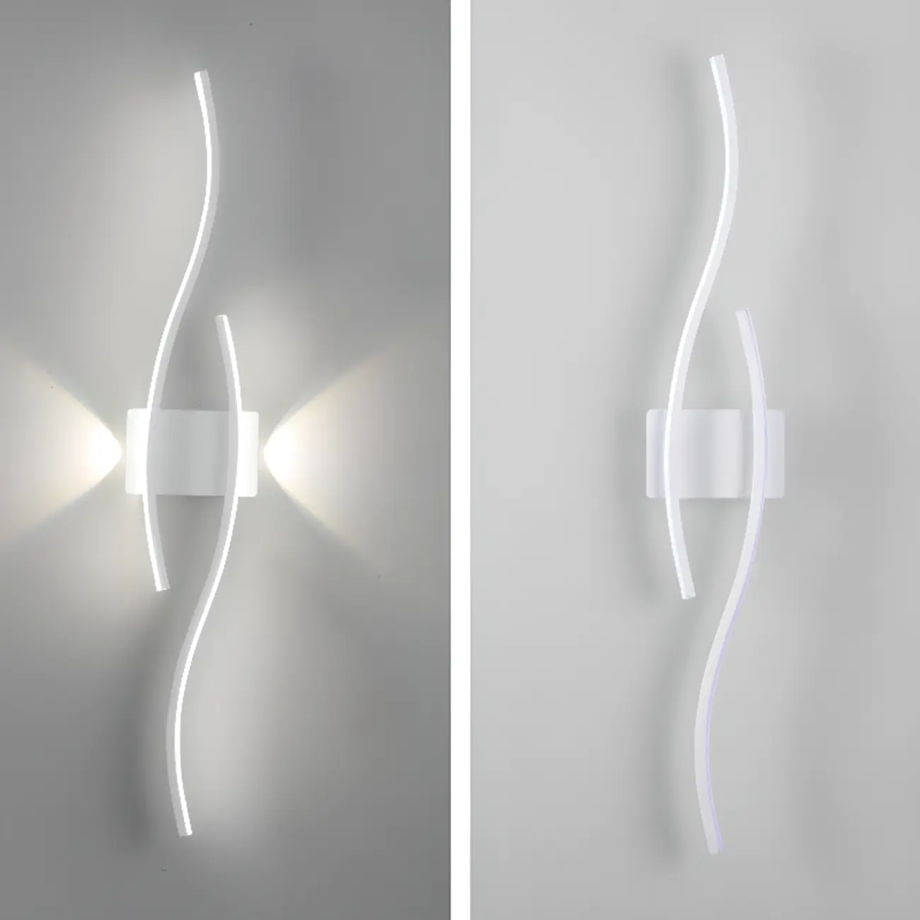 Modern Geometric LED Wall Sconce in Chalk Silica Gel Image - 14 | homeyfad