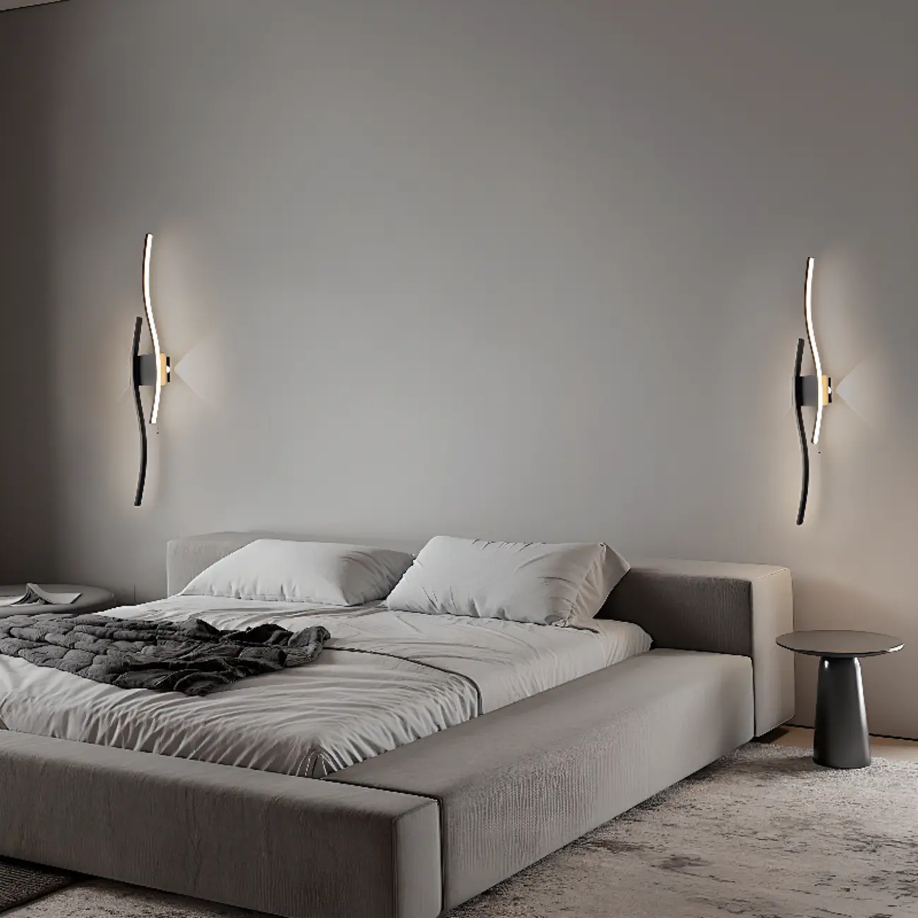 Modern LED Wall Light with Curved Silica Gel Shades Image - 5 | homeyfad