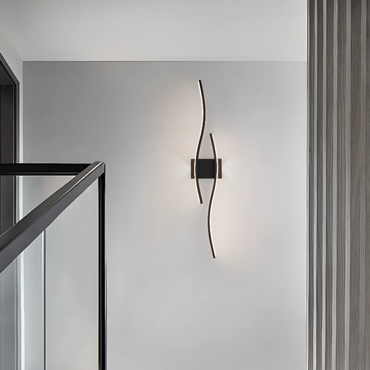 Modern LED Wall Light with Curved Silica Gel Shades Image - 6 | homeyfad