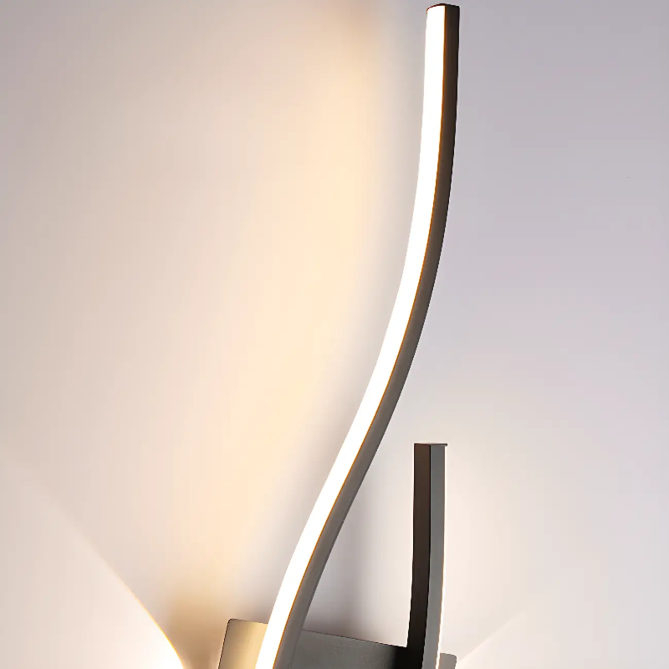 Modern LED Wall Light with Curved Silica Gel Shades Image - 8 | homeyfad