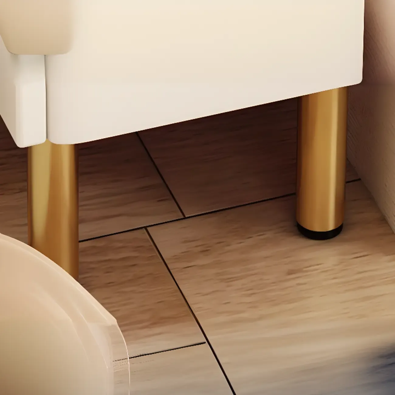 Trendy Narrow Stone Countertop 2 Tiers Drawer Nightstand Image - 13