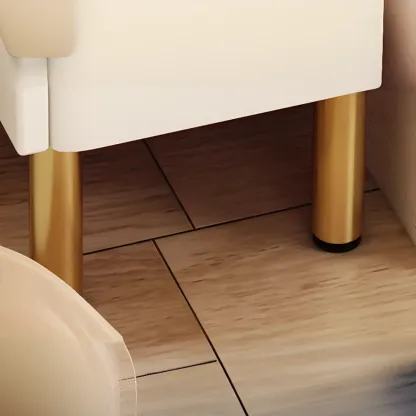 Trendy Narrow Stone Countertop 2 Tiers Drawer Nightstand Image - 13