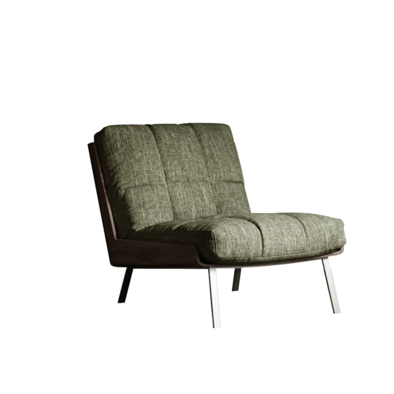 Modern Green Fabric Flared Arm Lounge Chair | homeyfad