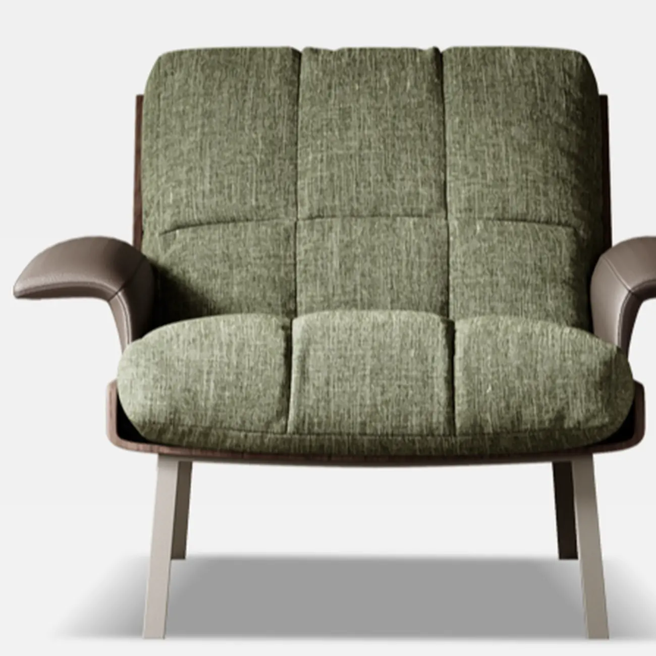 Modern Green Fabric Flared Arm Lounge Chair | homeyfad