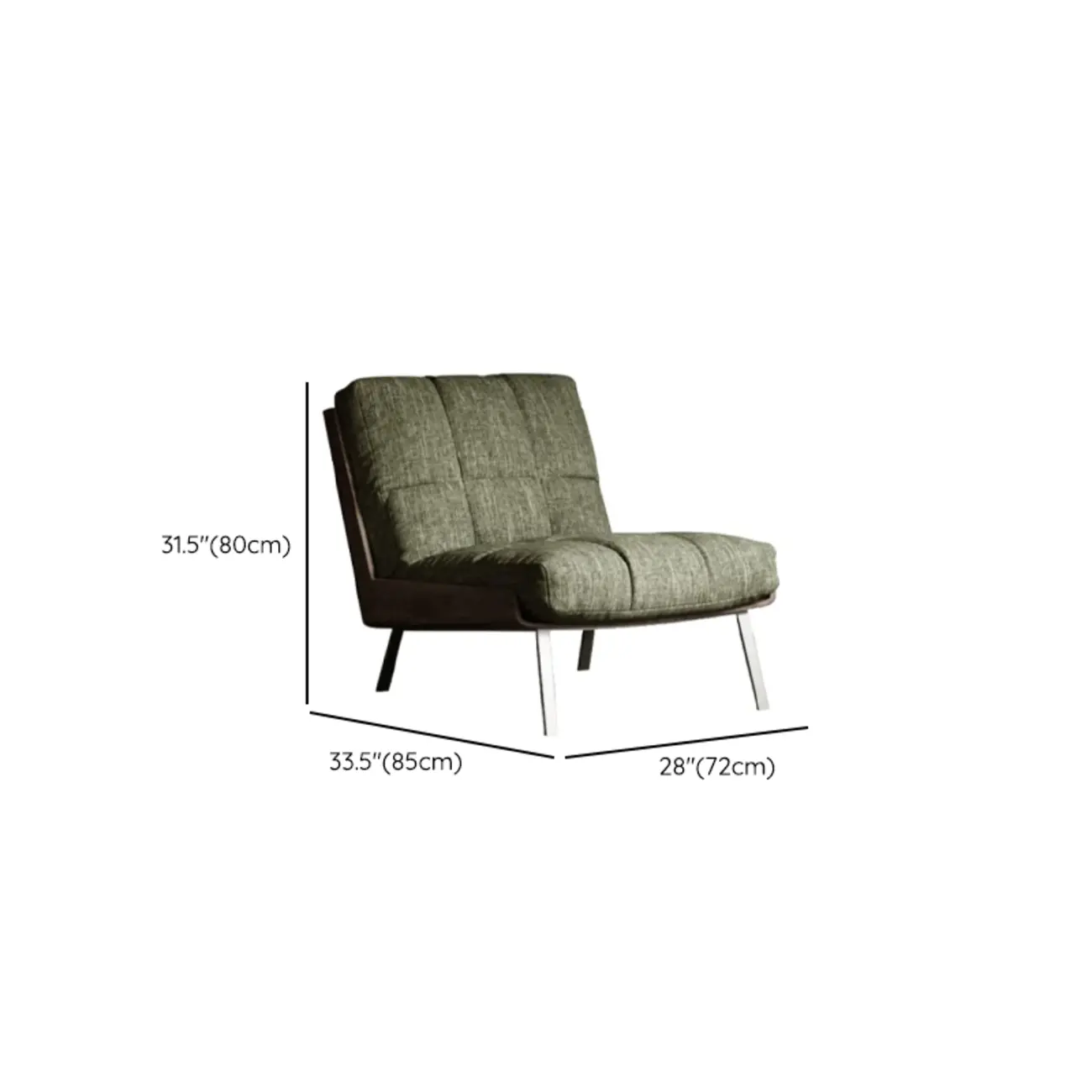 Modern Green Fabric Flared Arm Lounge Chair | homeyfad