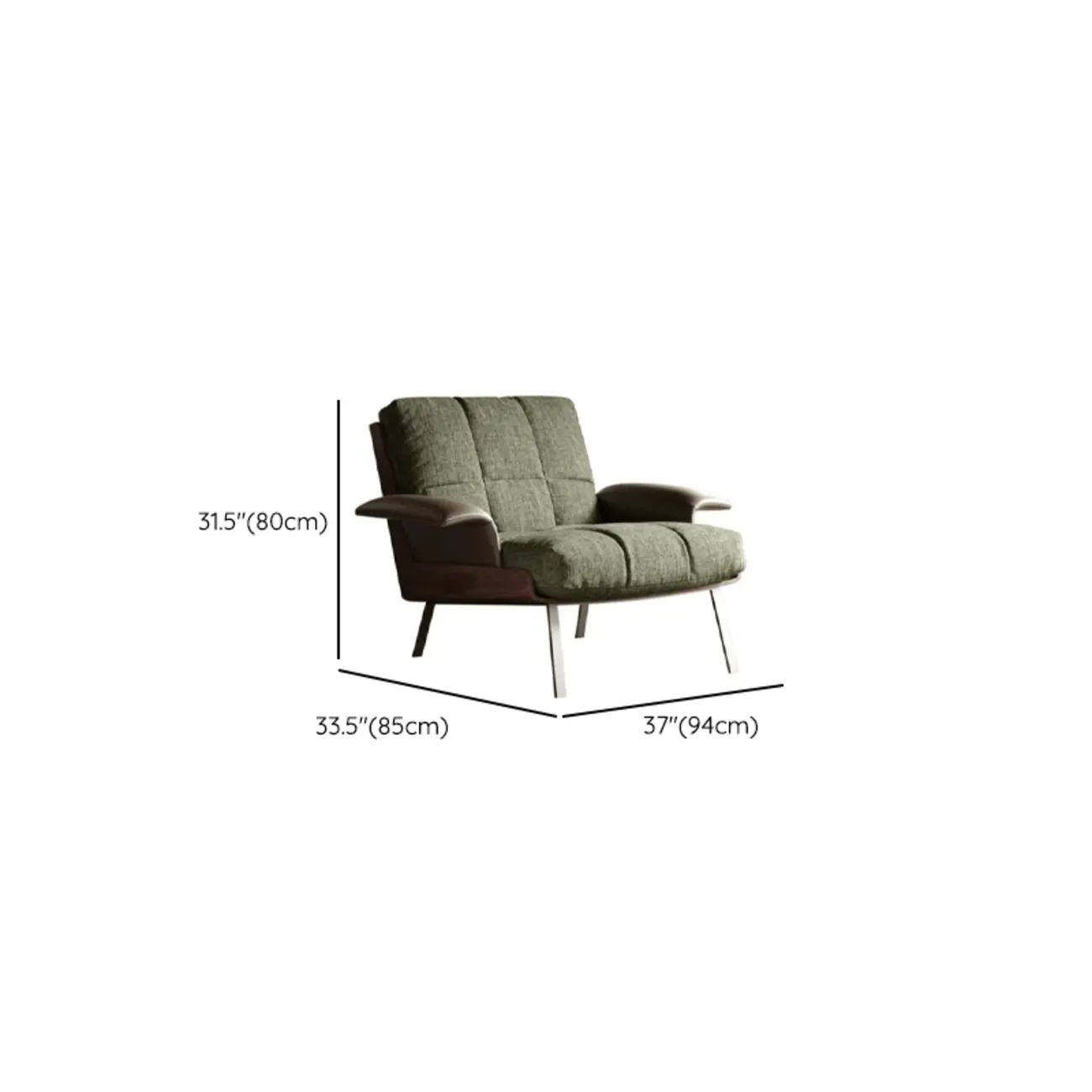 Modern Green Fabric Flared Arm Lounge Chair | homeyfad