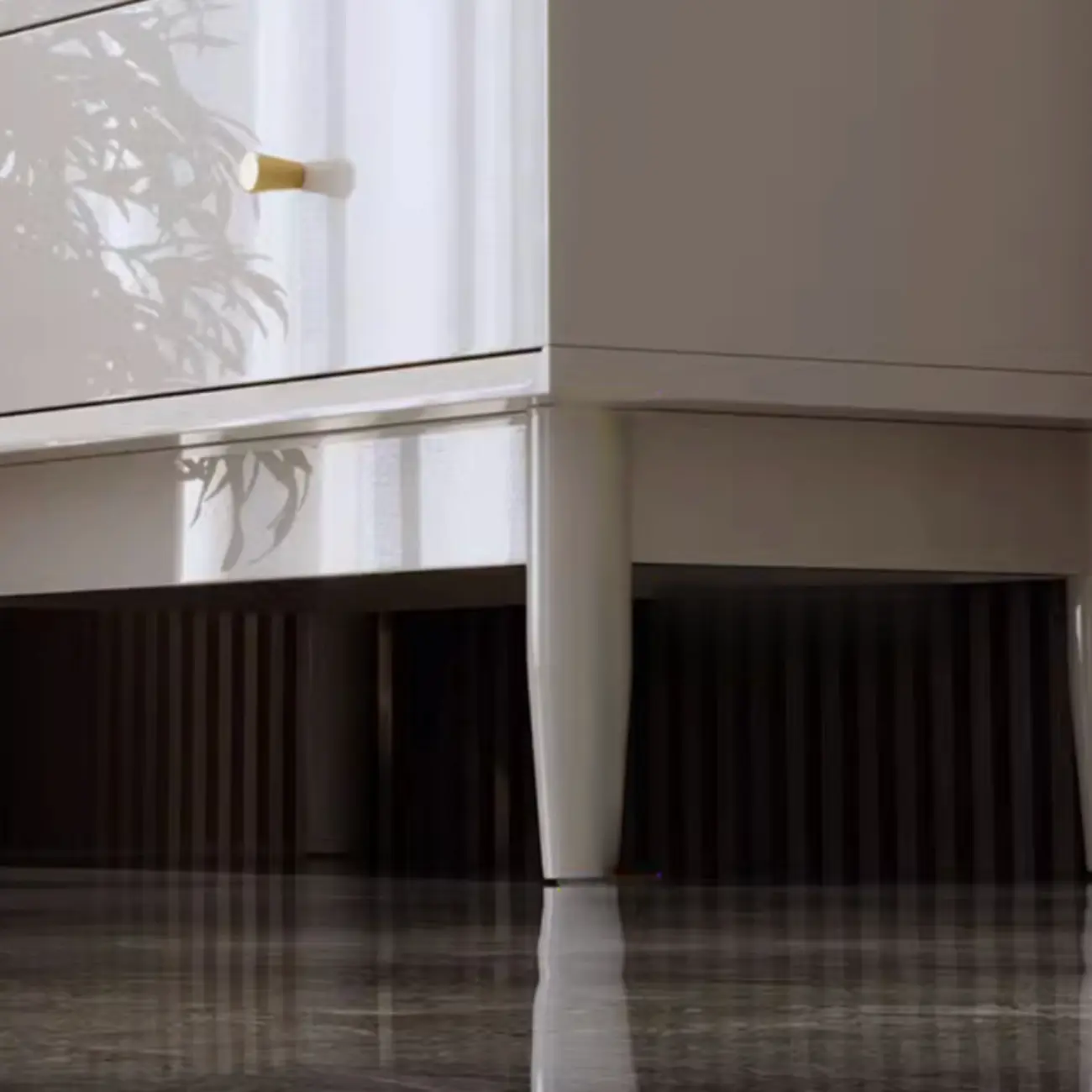 Modern Elegant White Lumber Storage Cabinet with Glass Doors Image - 11 | homeyfad