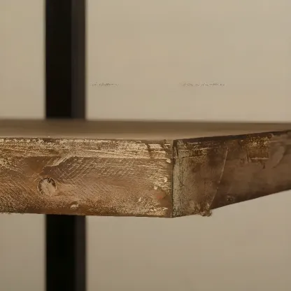 4-Tier Industrial Wooden Rectangle Open Back Bookcase Image - 4