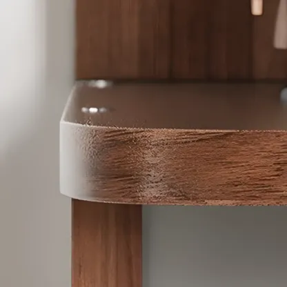 6-Tier L-Shaped Wood Nut-Brown Open Corner Bookcase Image - 9