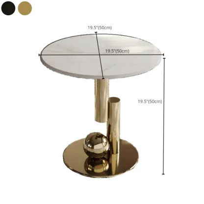 Glam White Stone Oval Abstract Coffee Table Image - 16