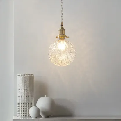 Modern Adjustable Clear Glass Globe Kitchen Pendant Light Image - 2