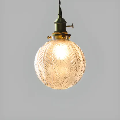 Modern Adjustable Clear Glass Globe Kitchen Pendant Light Image - 9
