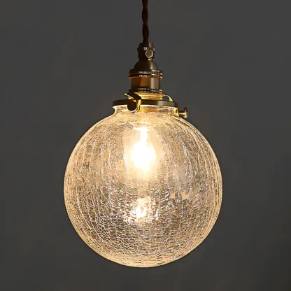 Modern Adjustable Clear Glass Globe Kitchen Pendant Light Image - 12