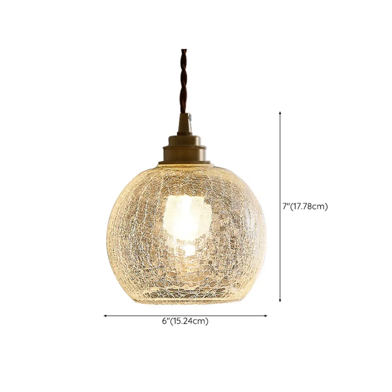 Modern Adjustable Clear Glass Globe Kitchen Pendant Light #size