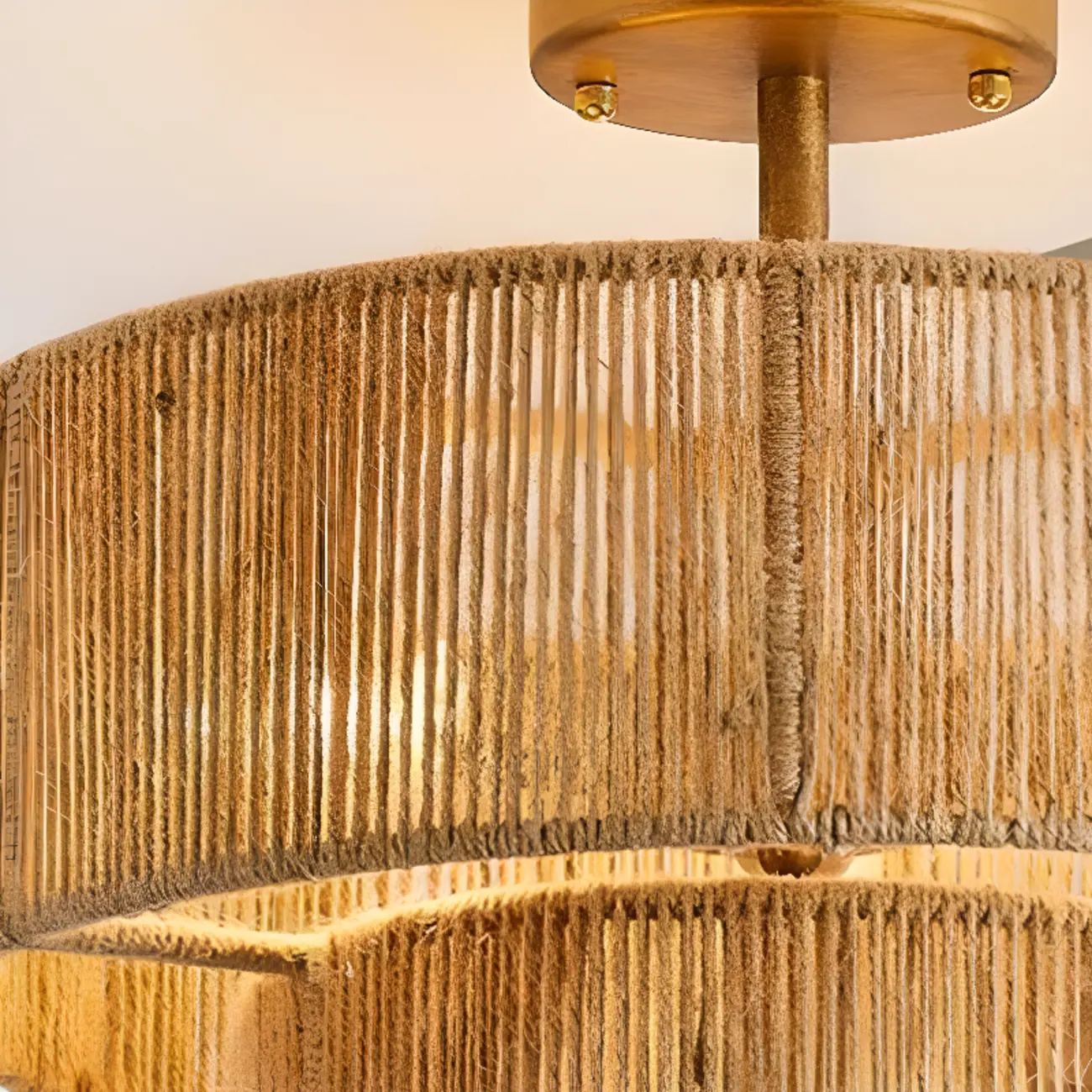 Oriental Rope Semi-Flush Ceiling Light for Modern Living Room Image - 7 | homeyfad