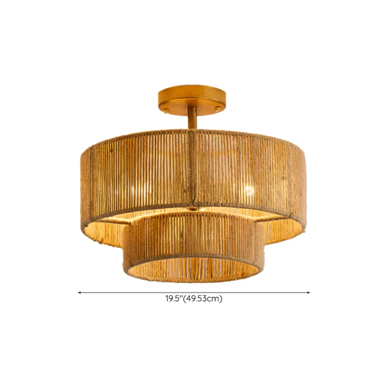 Oriental Rope Semi-Flush Ceiling Light for Modern Living Room Image - 9 | homeyfad