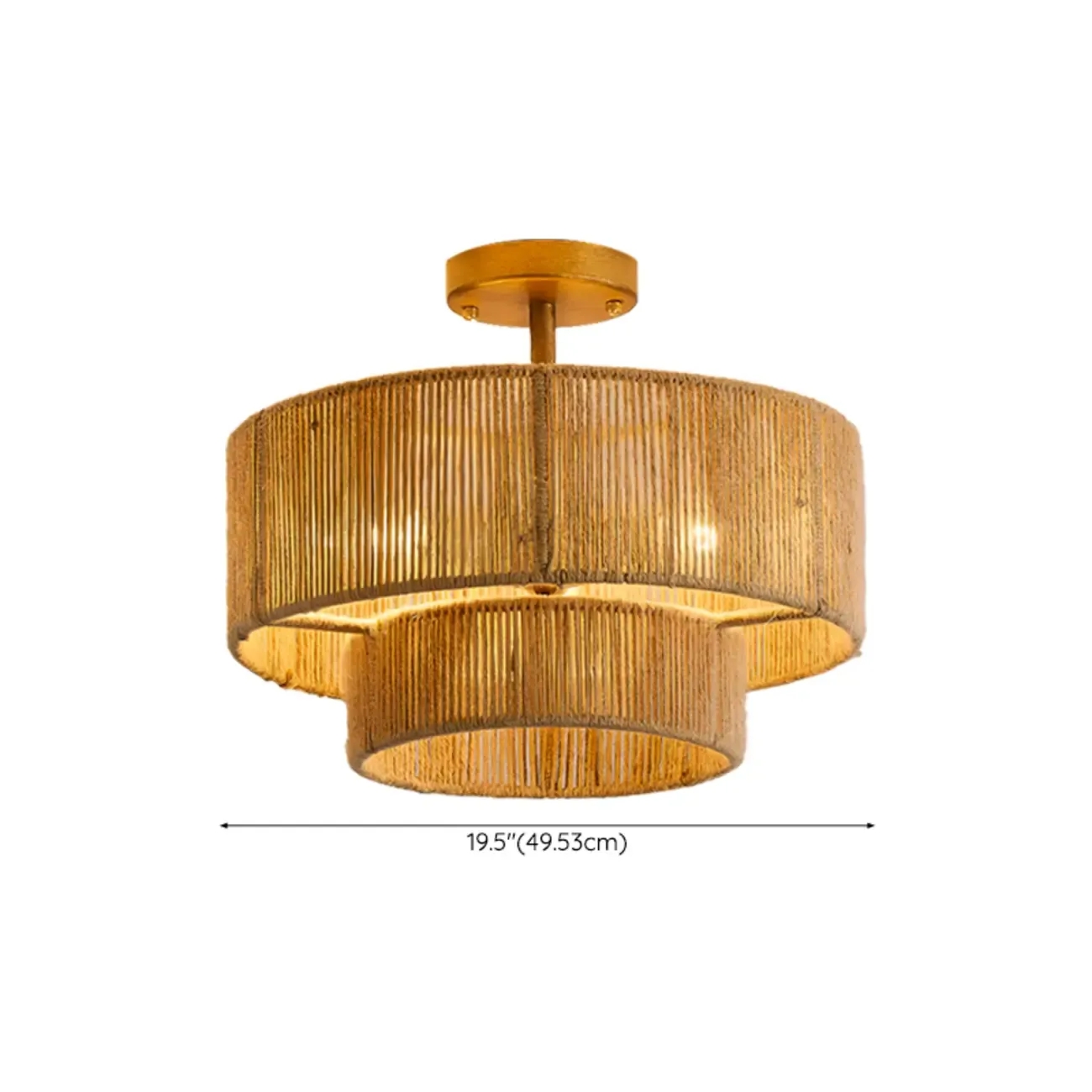 Oriental Rope Semi-Flush Ceiling Light for Modern Living Room Image - 9